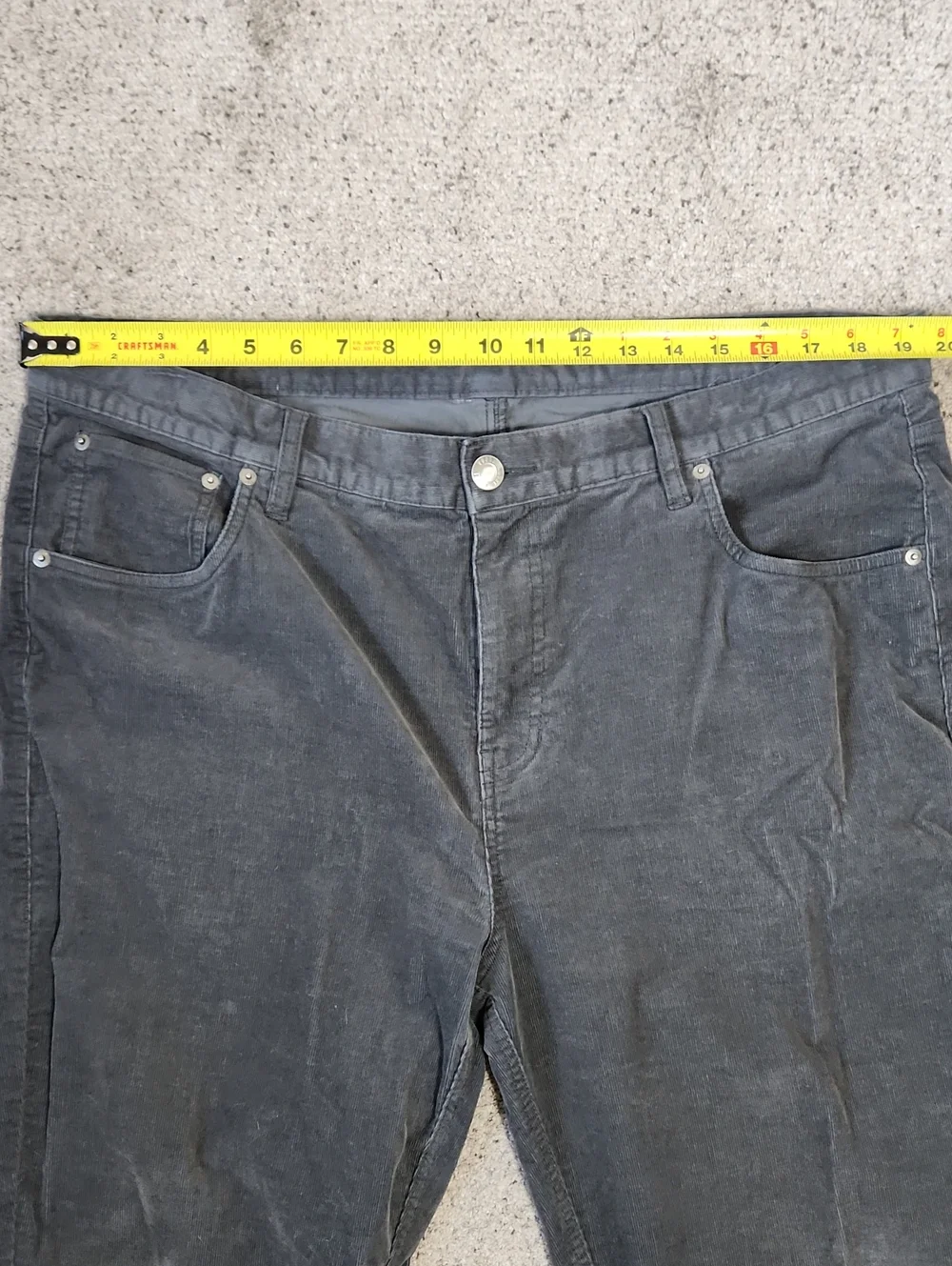 Vuori Optimist 5 Pocket Cord Pant Athletic Slim Fit in Charcoal 38x32
